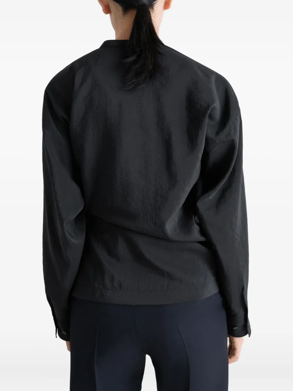 Lemaire Pleated Raglan-sleeve Shirt In Multi