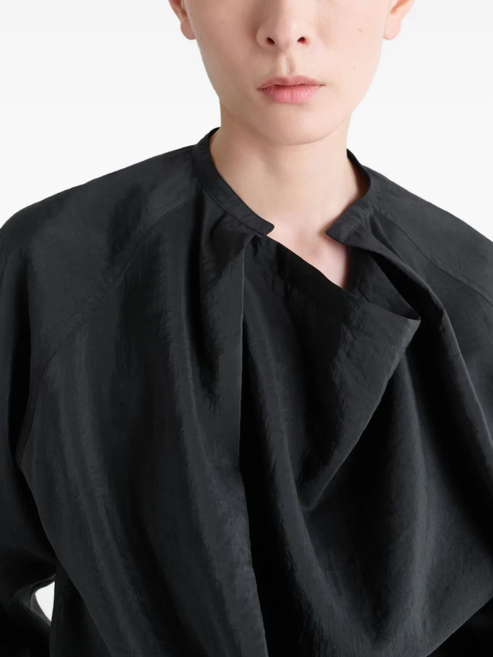 Lemaire Pleated Raglan-sleeve Shirt In Multi