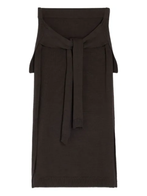 LEMAIRE tie-detail ribbed midi skirt