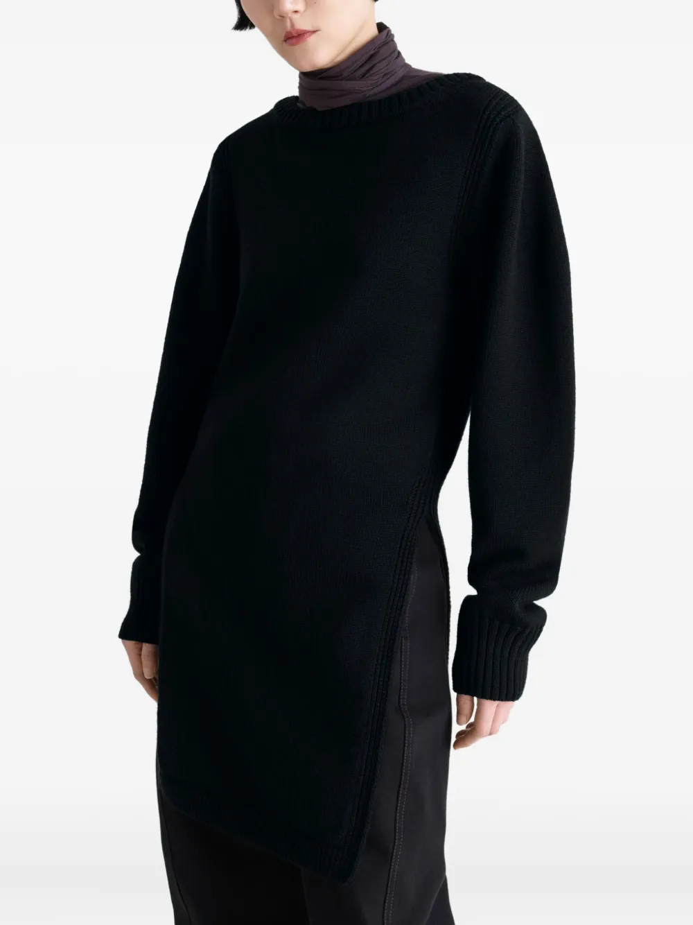 LEMAIRE Sweater met zijsplit Zwart