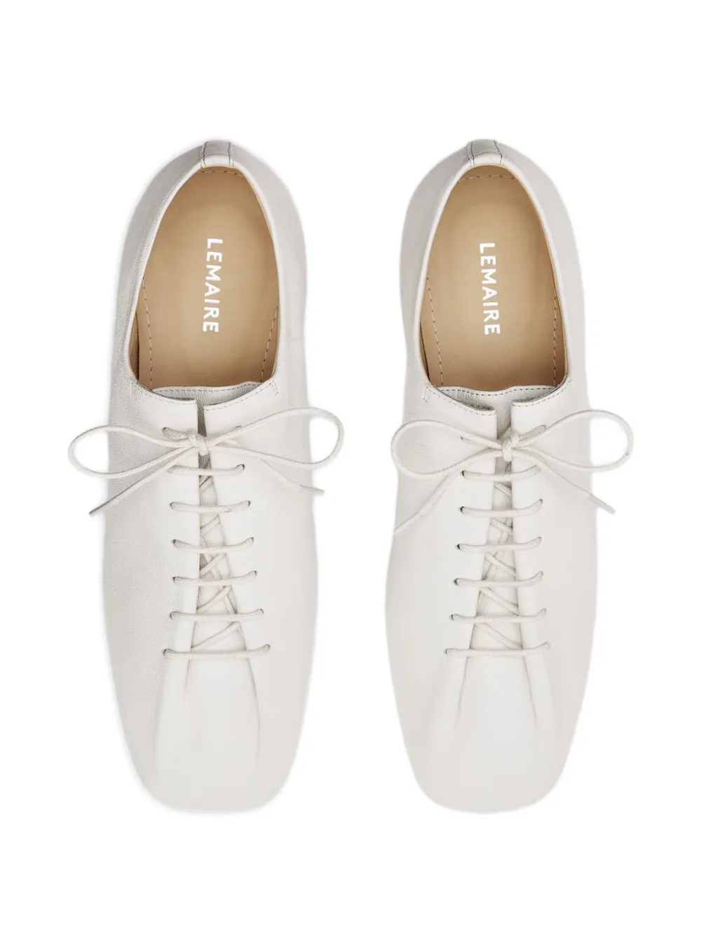 LEMAIRE leather lace-up derby shoes White