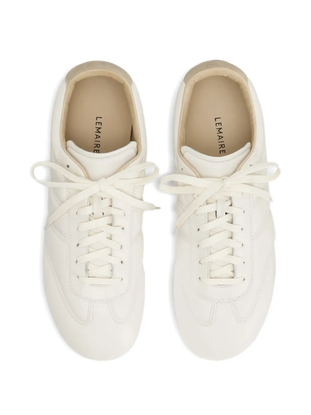 LEMAIRE Soft Runner leren sneakers met vlakken Wit
