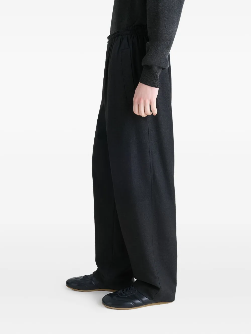 Lemaire Elasticated-waist Trousers In Blue