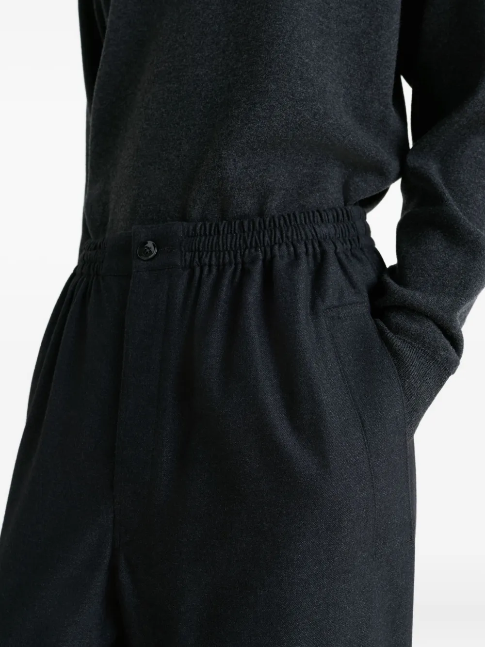 Lemaire Elasticated-waist Trousers In Blue