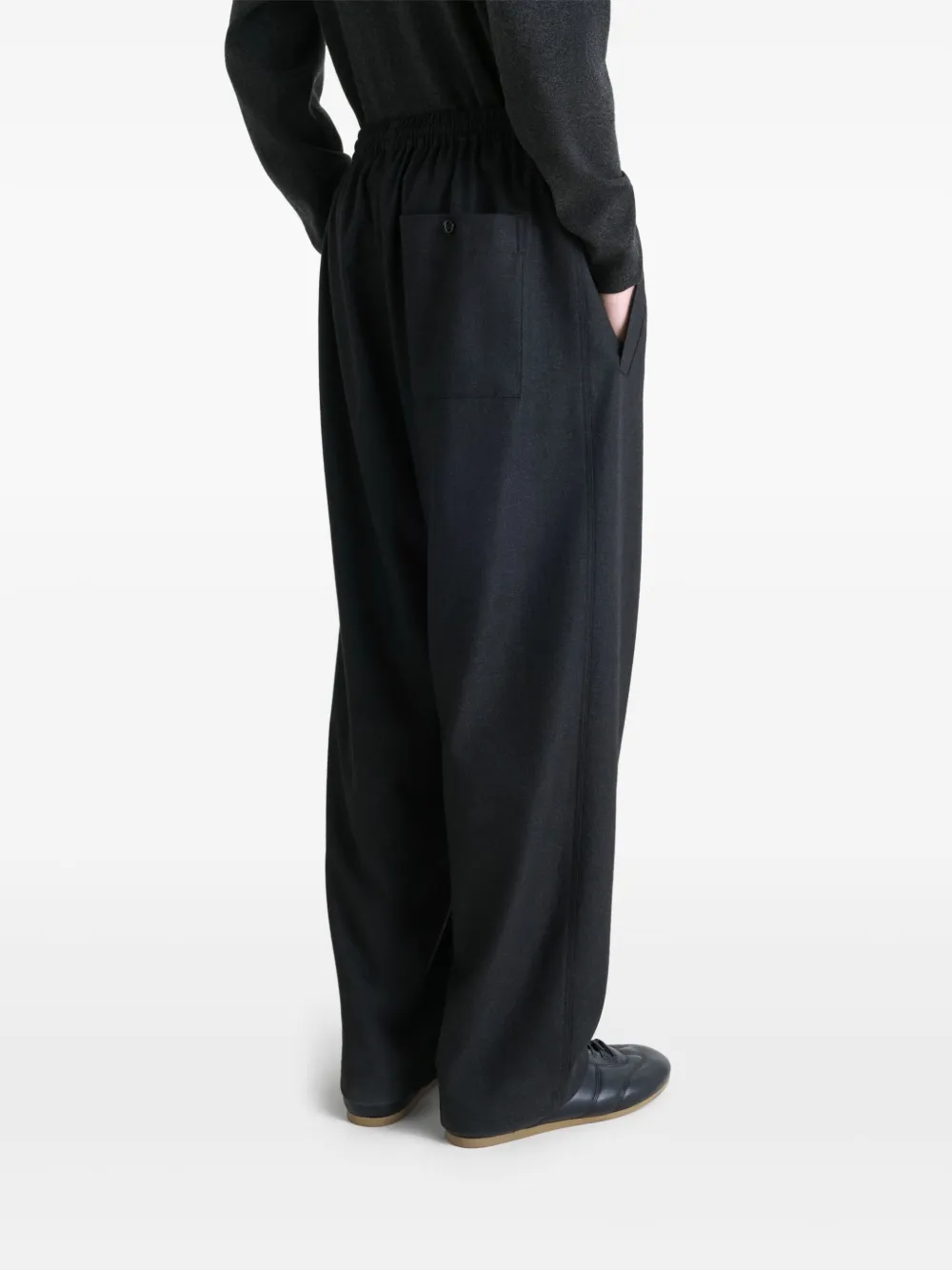Lemaire Elasticated-waist Trousers In Blue