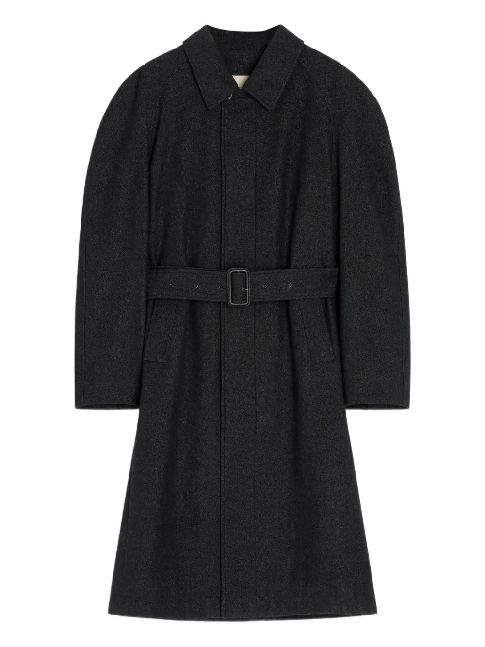 LEMAIRE raglan-sleeve belted coat | Black | Image 1
