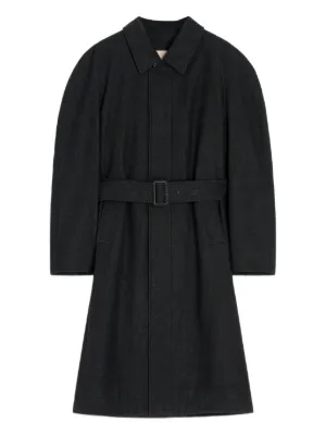 LEMAIRE double-breasted Belted Trench Coat | Black | FARFETCH IN