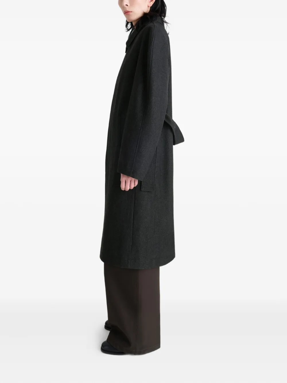 Lemaire Raglan-sleeve Belted Coat In Black