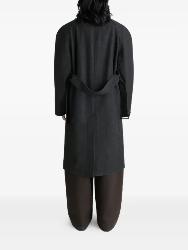 LEMAIRE raglan-sleeve Belted Coat | Black | FARFETCH