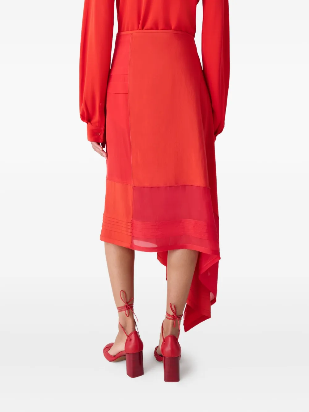 LEMAIRE Asymmetrische plooirok Rood