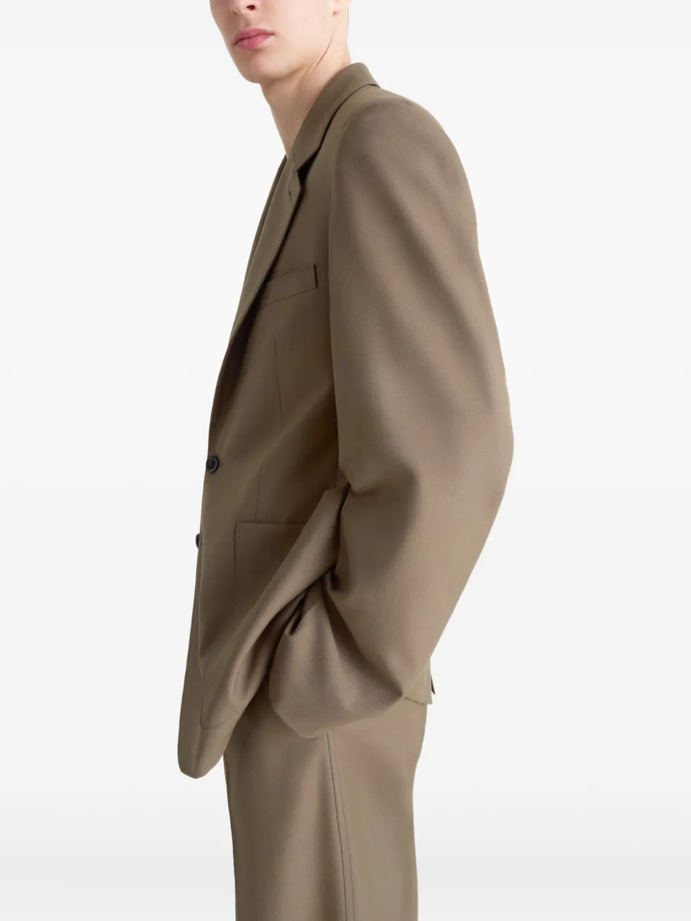 Lemaire Tailored Patch-pockets Blazer In Brown