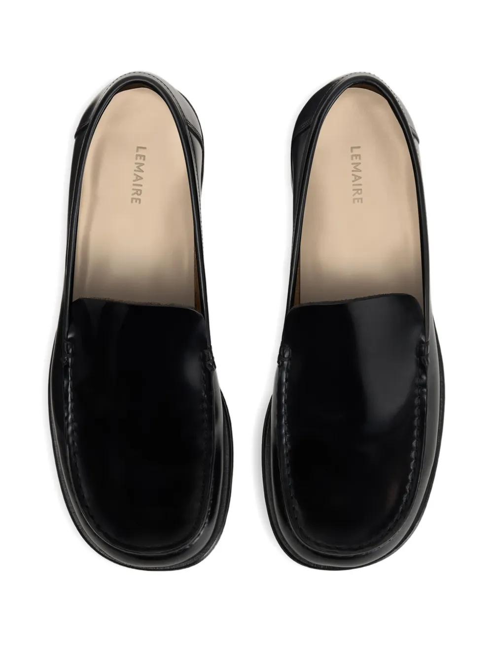 LEMAIRE Loafers met vierkante neus Zwart