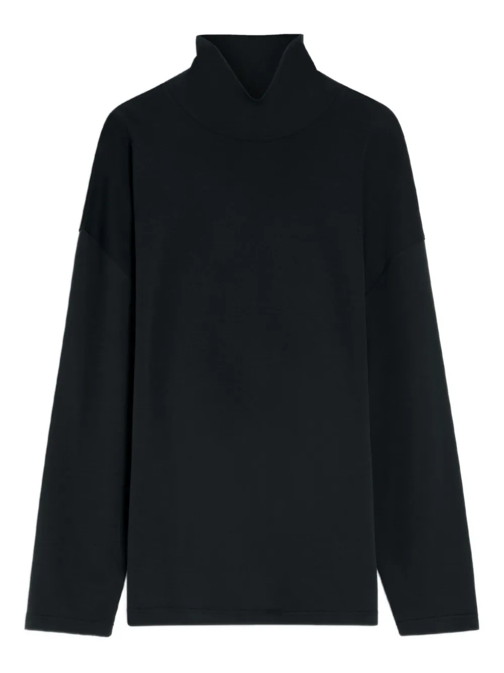 LEMAIRE mock-neck long-sleeve T-shirt BK999 BLACK