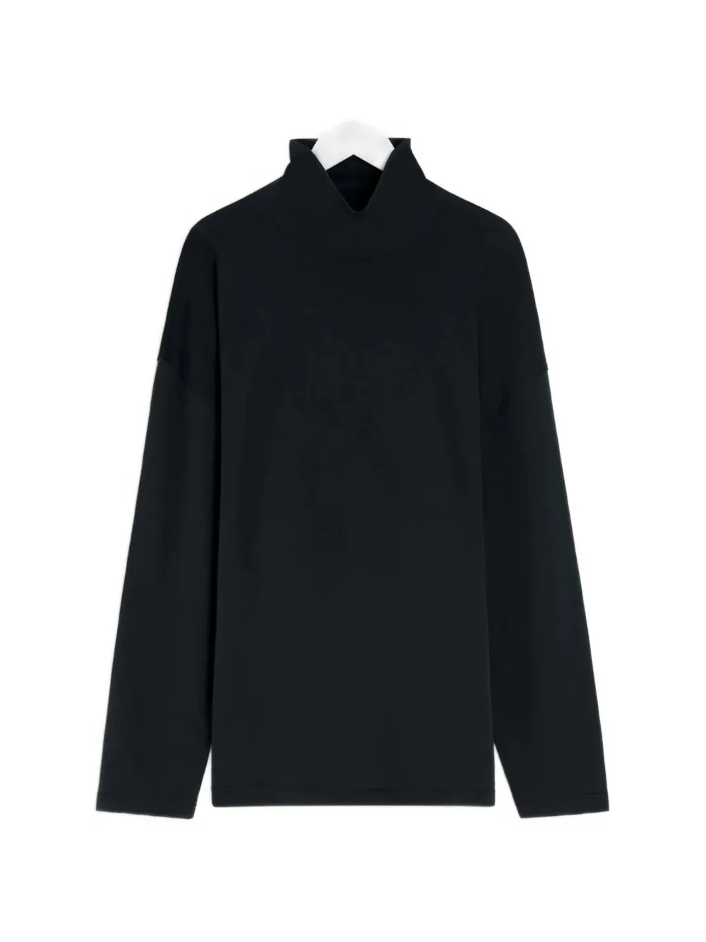 LEMAIRE T-shirt met hoge hals en lange mouwen Zwart