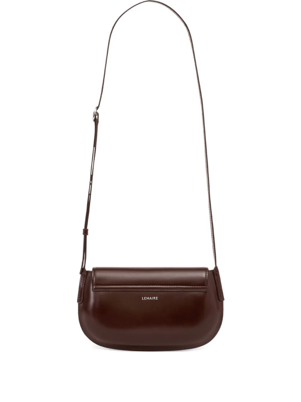 Lemaire Belly Leather Crossbody Bag In Brown