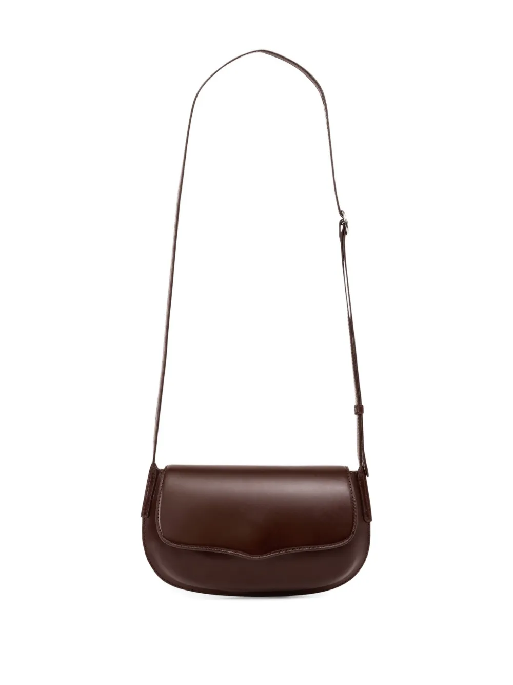 Lemaire Belly Leather Crossbody Bag In Brown