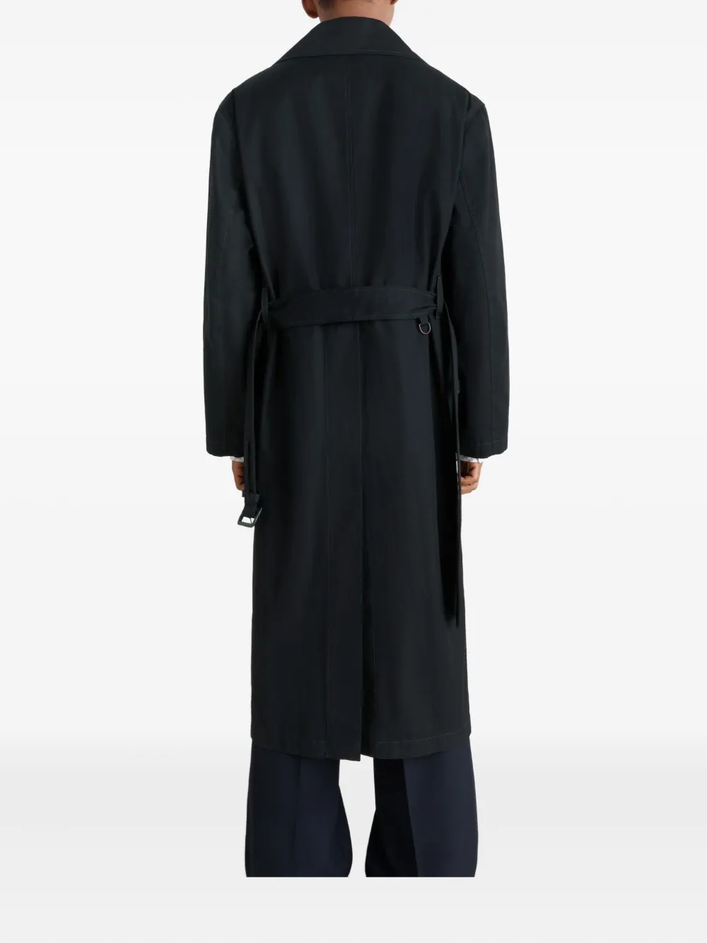 LEMAIRE Trenchcoat met dubbele rij knopen en ceintuur Zwart