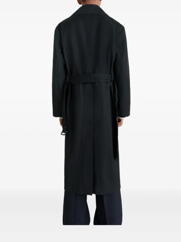 ステンカラーコート LEMAIRE DOUBLE BREASTED COAT LEMAIRE double-breasted Belted Trench Coat | Black | FARFETCH