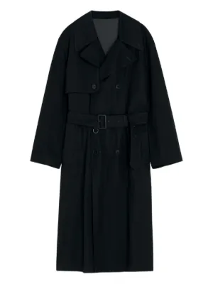 LEMAIRE ベルテッド ダブルコート | ブラック | FARFETCH JP