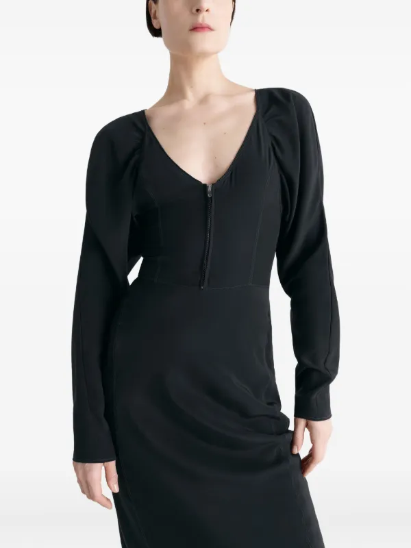 long sleeve sweetheart midi dress Black Sweetheart Long Sleeve Midi Dress – PinkBlush
