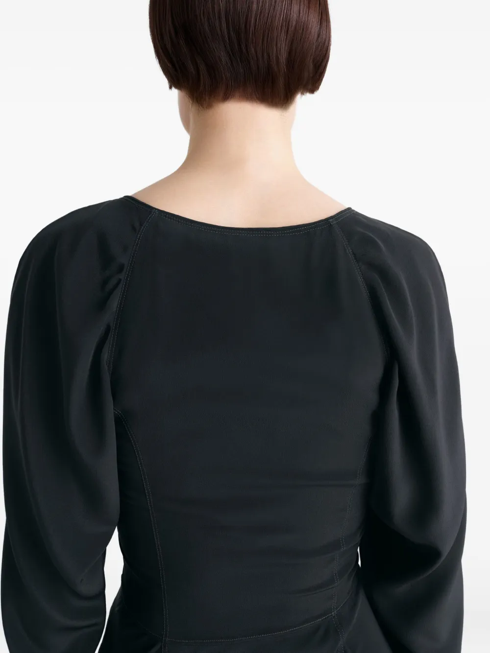 LEMAIRE Bias midi-jurk met raglan mouwen Zwart