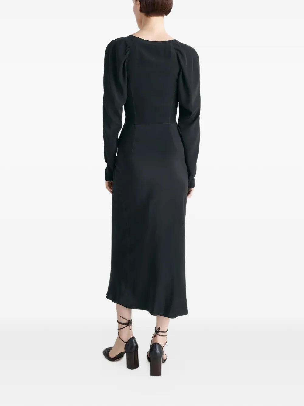 LEMAIRE Bias midi-jurk met raglan mouwen Zwart
