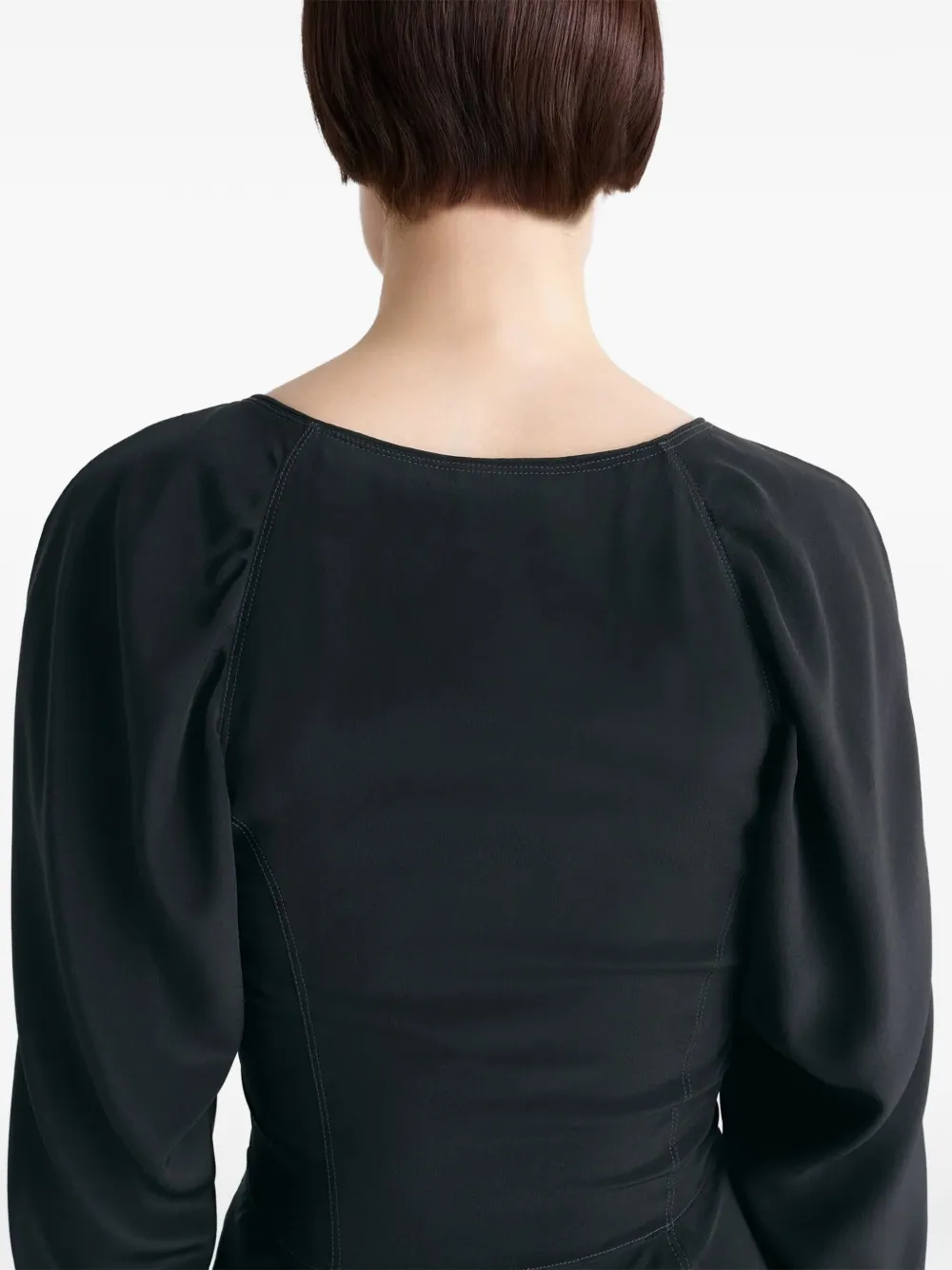 LEMAIRE Bias midi-jurk met raglan mouwen Zwart