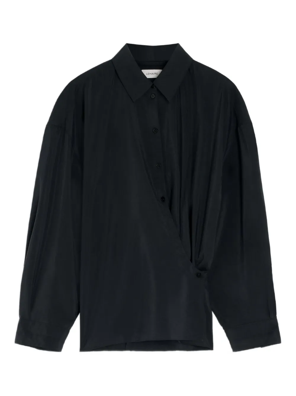 LEMAIRE twisted-detail polo-collar shirt Zwart