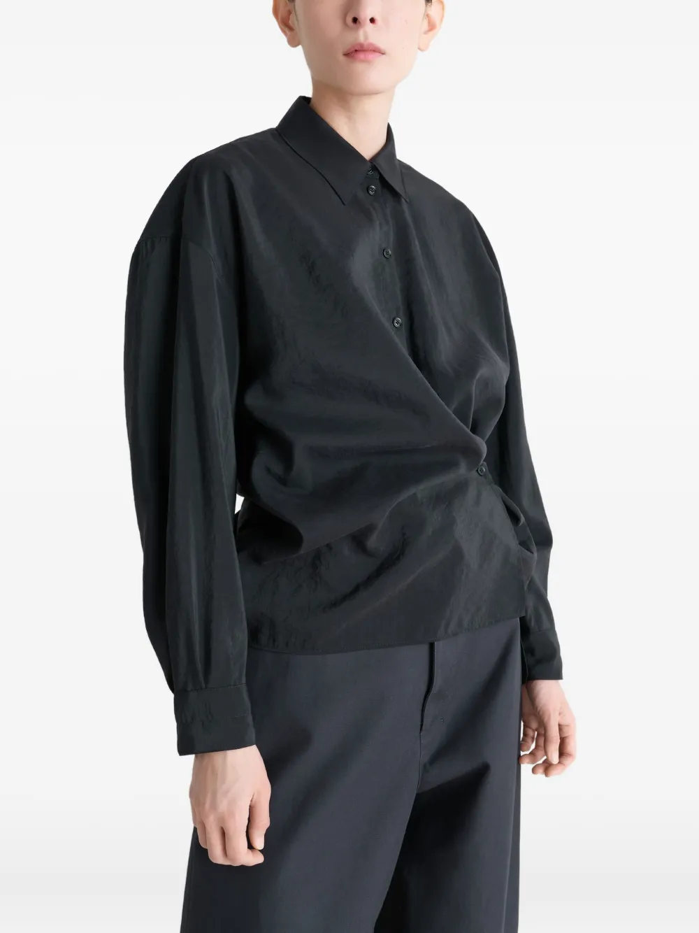 LEMAIRE Blouse met gedraaid detail en polokraag Zwart
