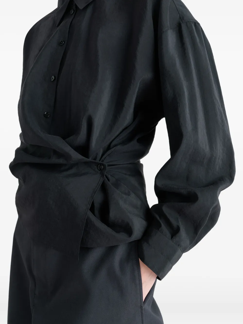 LEMAIRE Blouse met gedraaid detail en polokraag Zwart