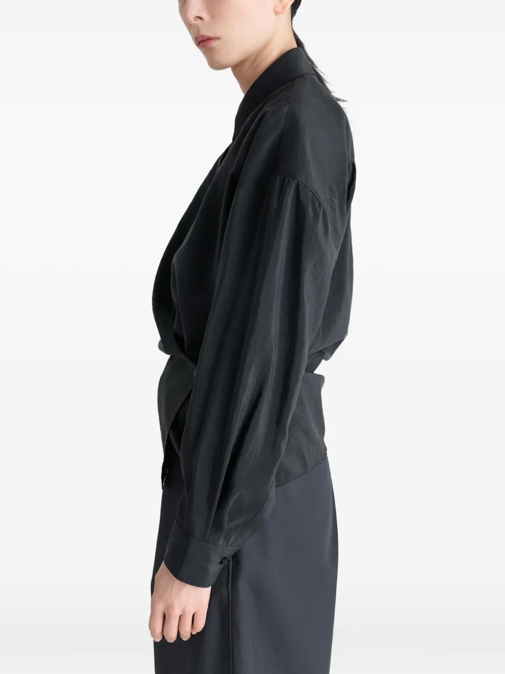 LEMAIRE Blouse met gedraaid detail en polokraag Zwart