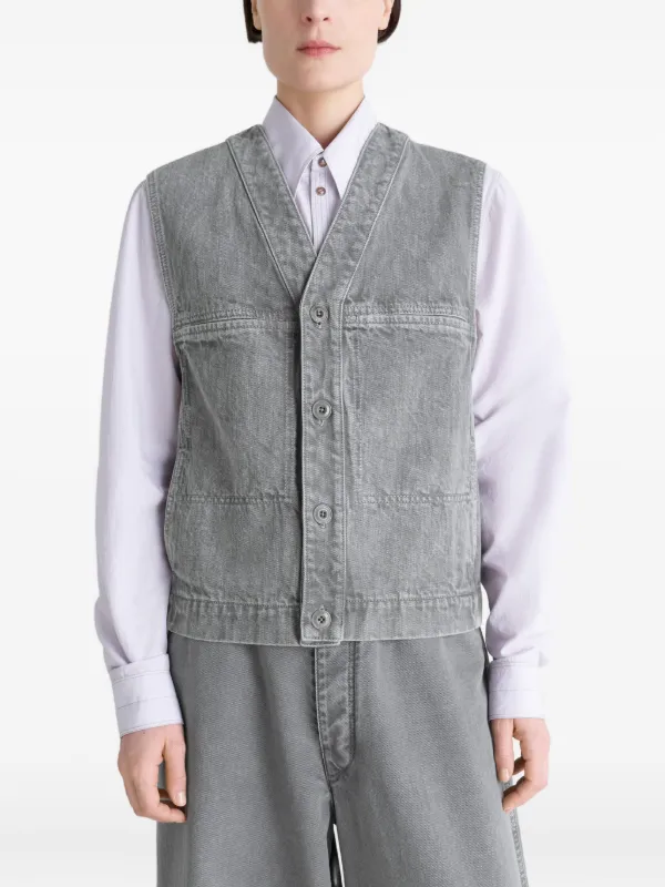 LEMAIRE ボタン デニムベスト | グレー | FARFETCH JP