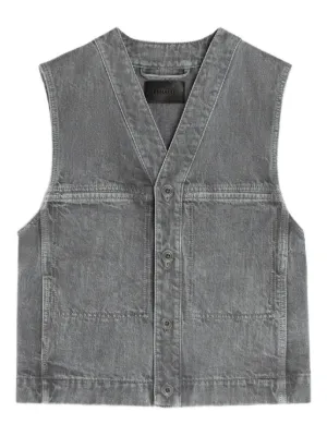 MM6 Maison Margiela ストーンウォッシュ デニムベスト | ブルー