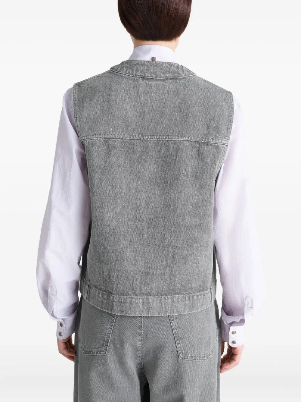 LEMAIRE Denim gilet met knoopsluiting Grijs