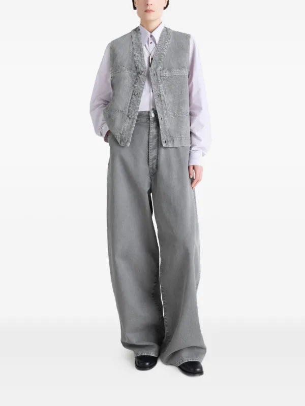 LEMAIRE ボタン デニムベスト | グレー | FARFETCH JP