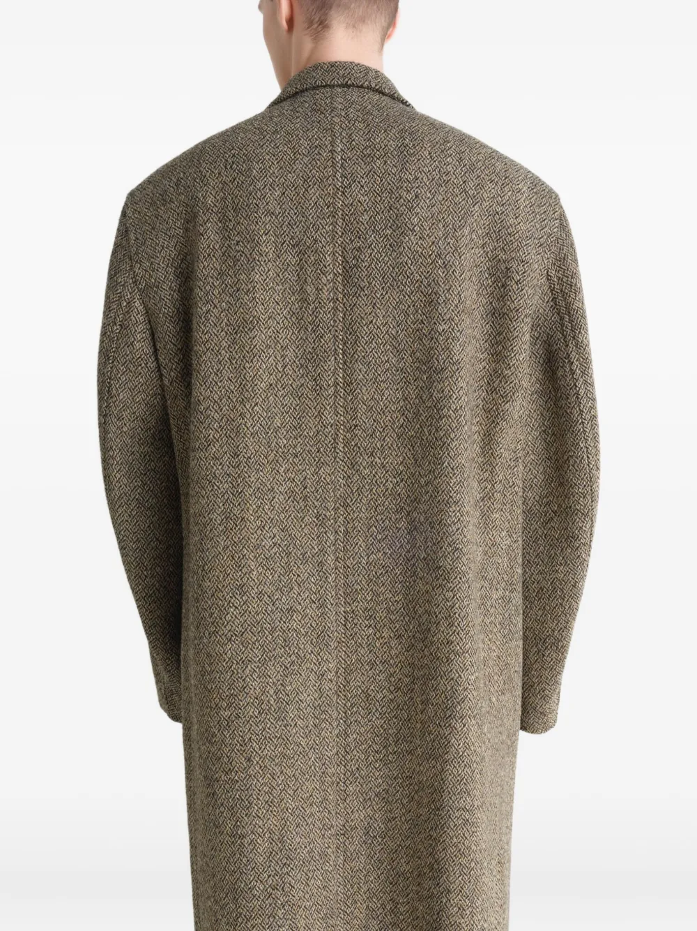 LEMAIRE Chesterfield tweed jas met visgraatpatroon Beige