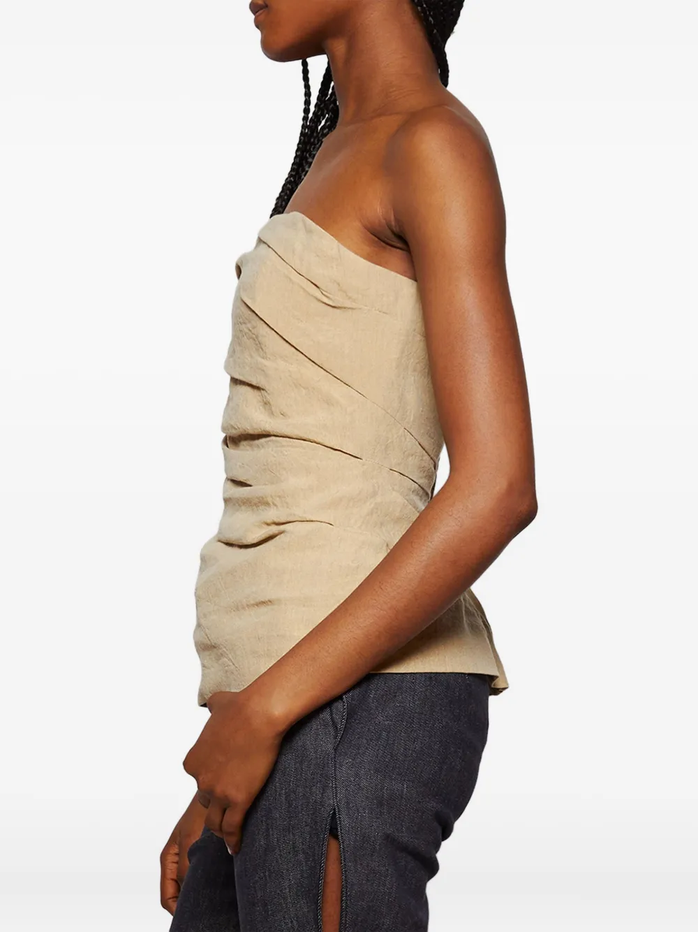 TOVE Izel draped bandeau top Beige