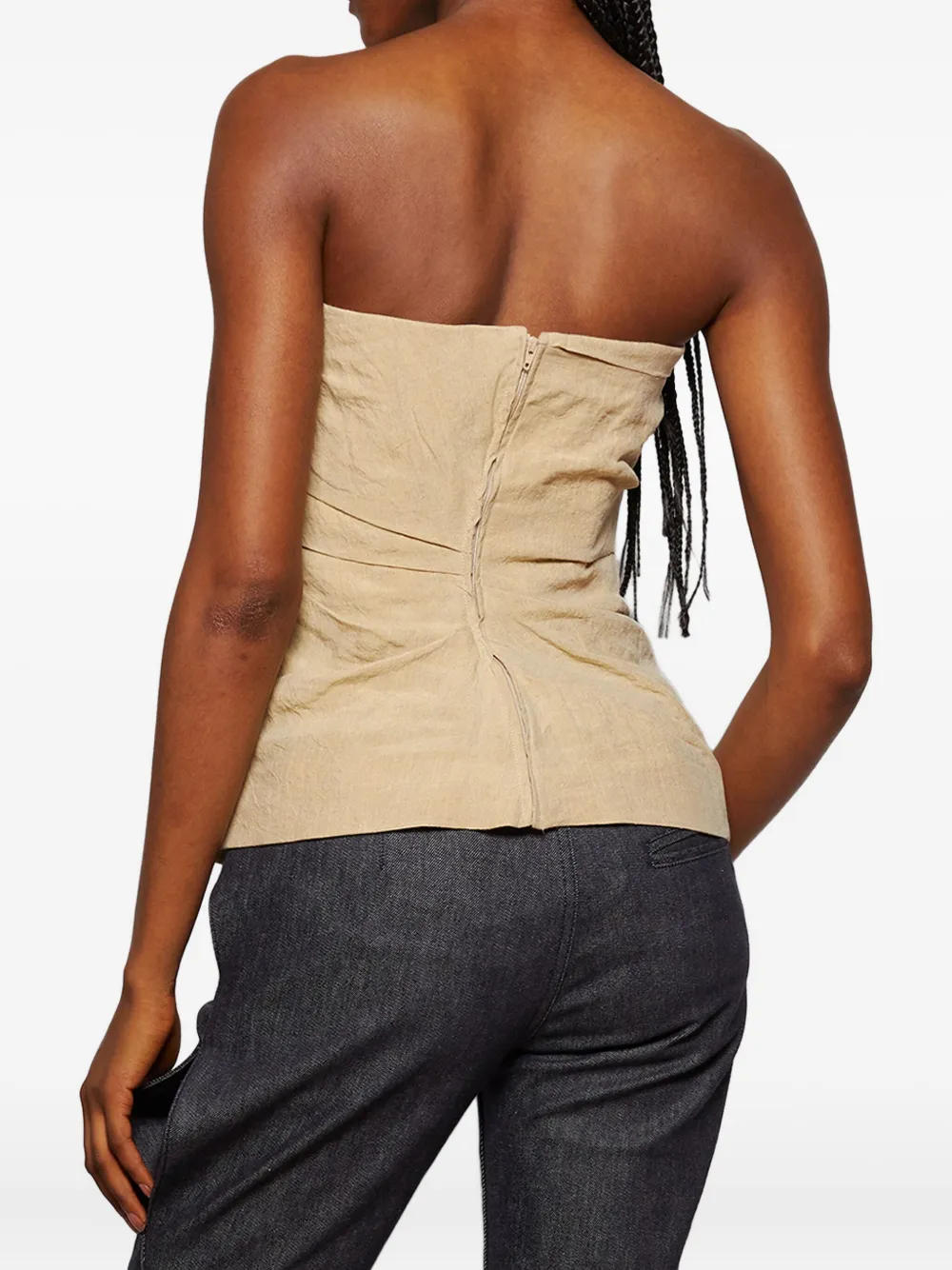 TOVE Izel draped bandeau top Beige