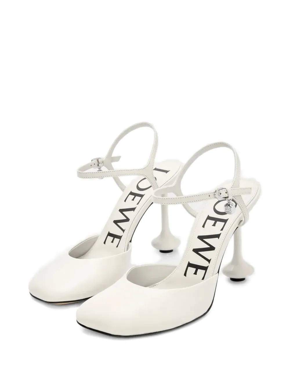 LOEWE 90mm ankle-strap bulb-heel pumps White