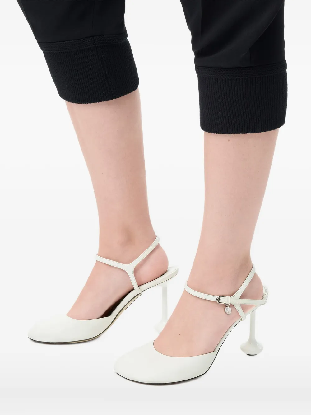 LOEWE 90mm ankle-strap bulb-heel pumps White