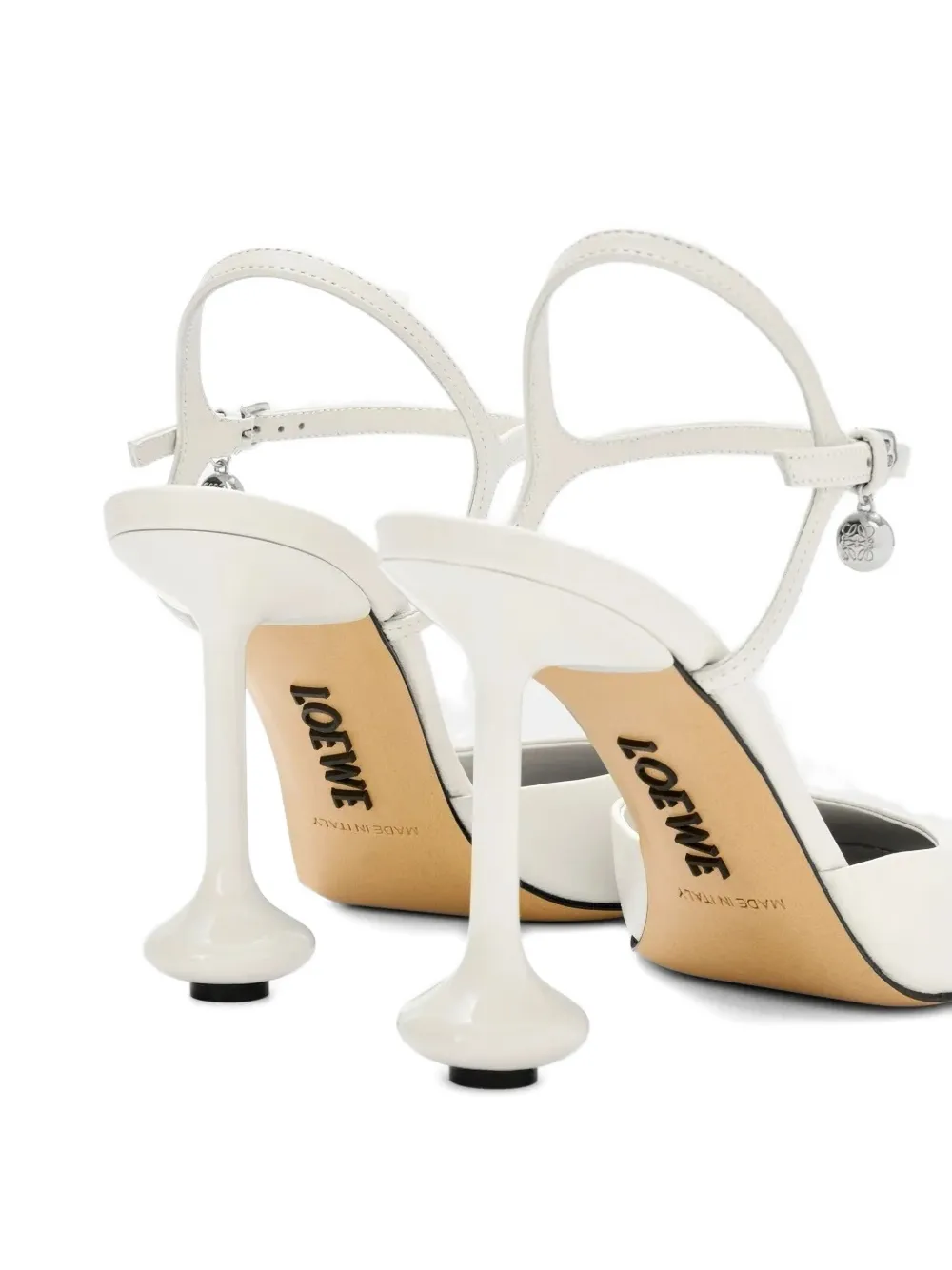 LOEWE 90mm ankle-strap bulb-heel pumps White