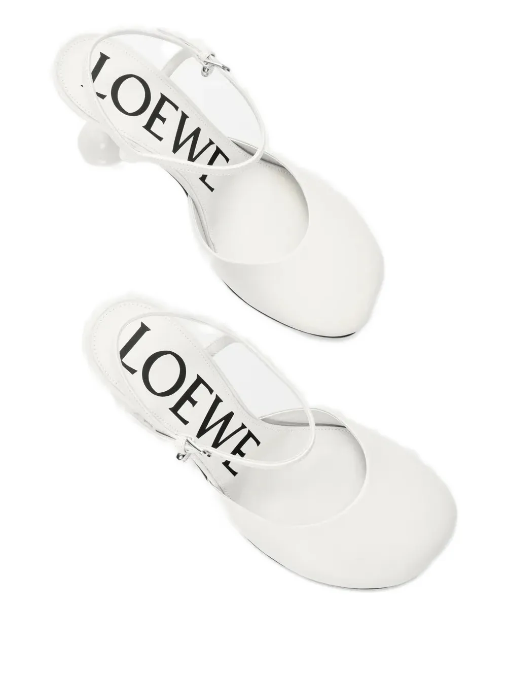 LOEWE 90mm ankle-strap bulb-heel pumps White