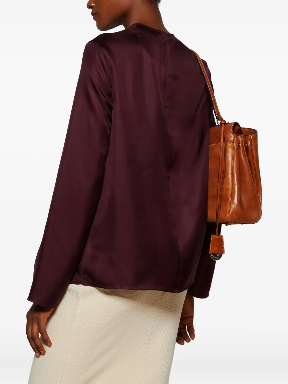 LouLou de Saison Azae gedrapeerde blouse met broche Rood