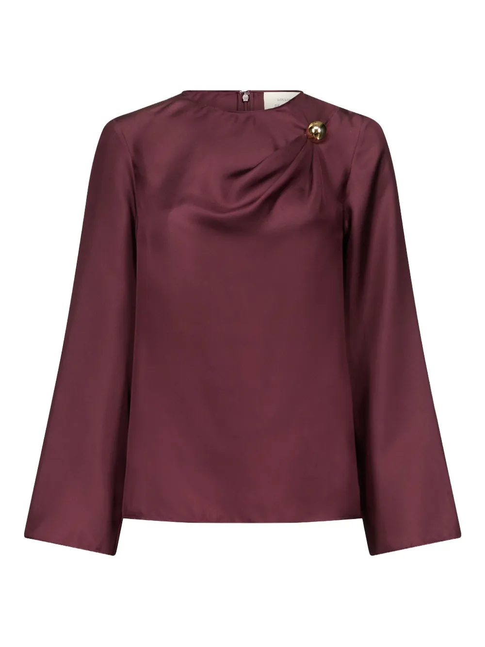 LouLou de Saison Azae draped brooch-detail blouse | Red | Image 1