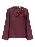 LouLou de Saison Azae draped brooch-detail blouse - Red