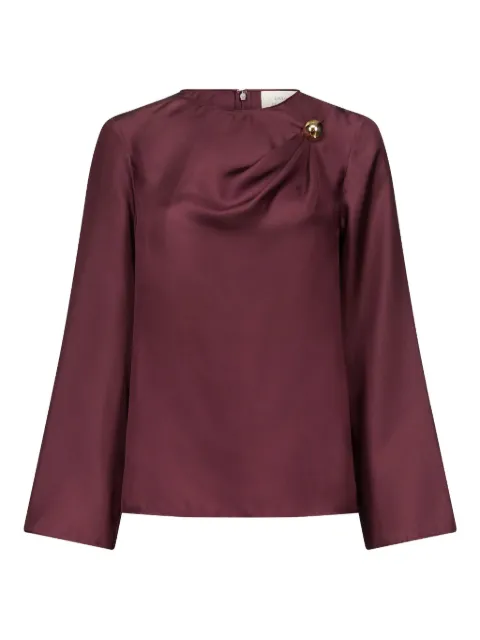 LouLou de Saison Azae draped brooch-detail blouse