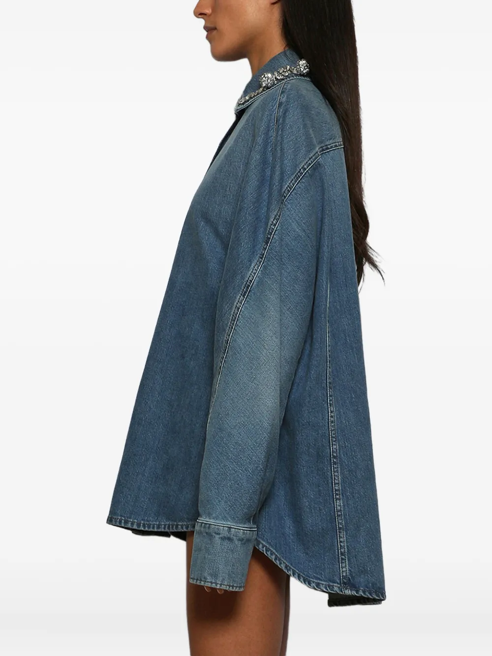 Givenchy Katoenen blouse verfraaid met kristallen Blauw