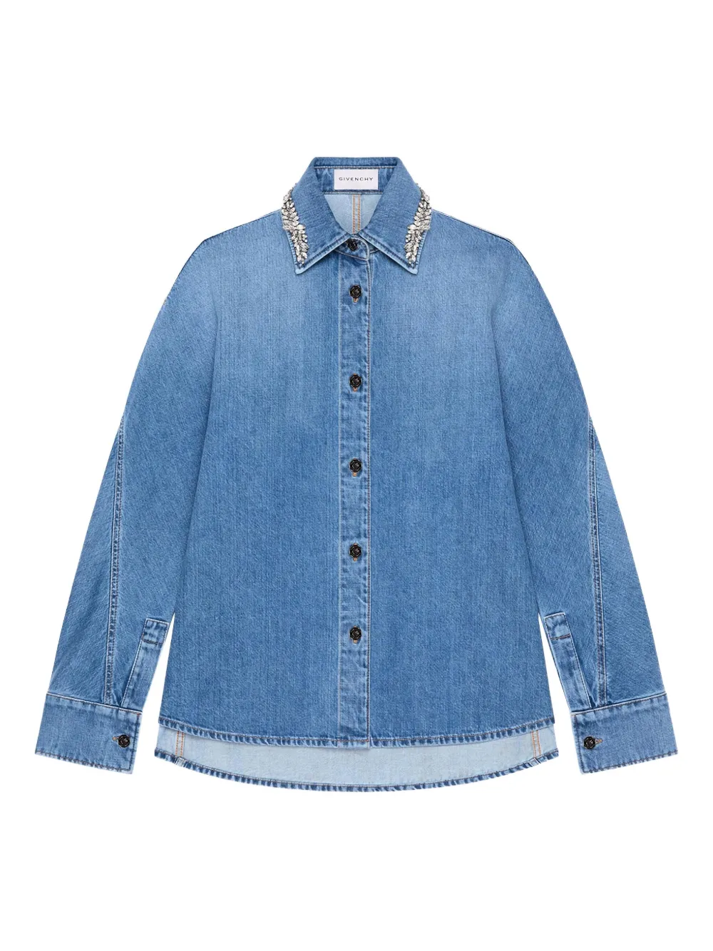 Givenchy crystals-embellished cotton shirt - Blau