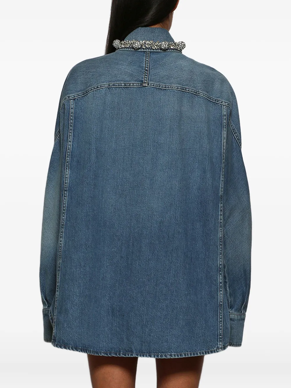 Givenchy Katoenen blouse verfraaid met kristallen Blauw