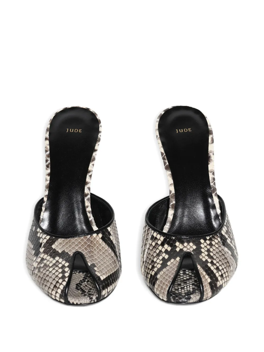 Jude 105mm Date Snake Leather Mules In Multi